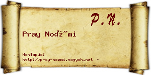 Pray Noémi névjegykártya